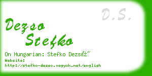 dezso stefko business card